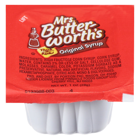 Portion Pac Mrs.ButtersWorth Syrup, 1 Ounce -- 200 per case.