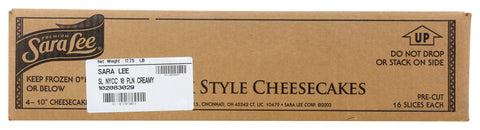 Sara Lee Frozen CHEESECAKE NEW YORK STYLE CREAMY PLAIN ROUND 16 SLICE 10