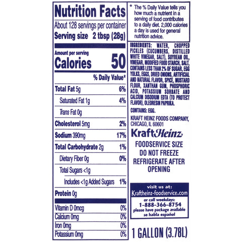 Sauce Kraft Tartar Dipping 4 Case 1 Gallon