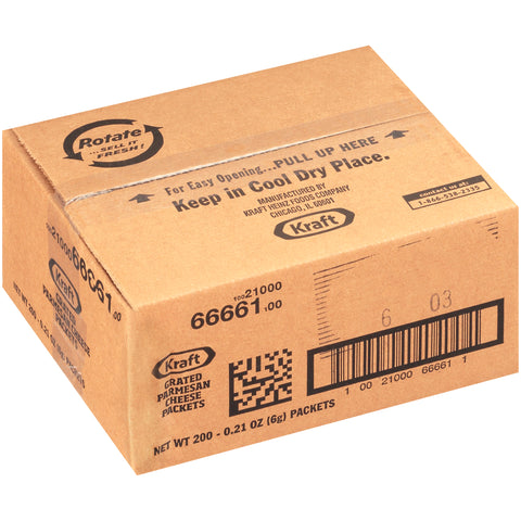 Kraft Grated Parmesan Cheese, 6 Gram -- 200 per case.