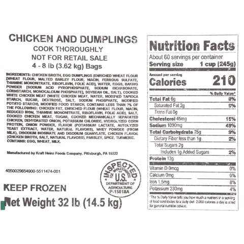 Entree Chicken Dumpling Bag 78001282