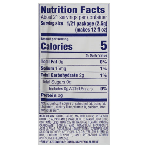 Drink Mix Citrus Blend Sugar Free 2 Gal Yield