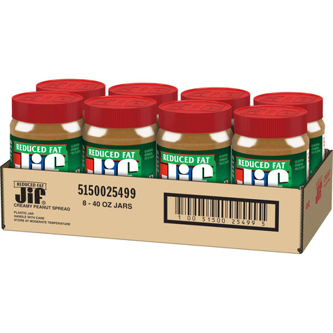 Jif Reduced Fat Creamy Peanut Butter, 40 Ounce -- 8 per case.