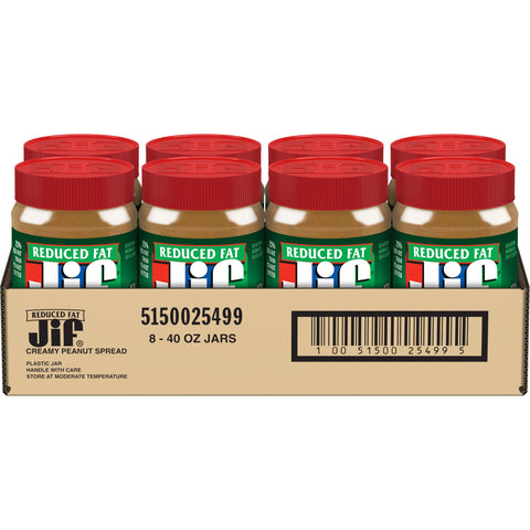 Jif Reduced Fat Creamy Peanut Butter, 40 Ounce -- 8 per case.