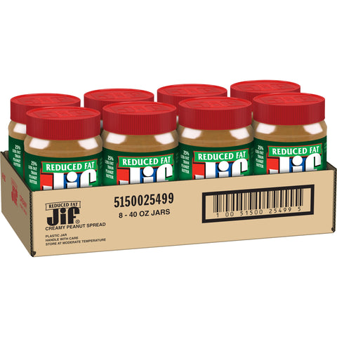 Jif Reduced Fat Creamy Peanut Butter, 40 Ounce -- 8 per case.