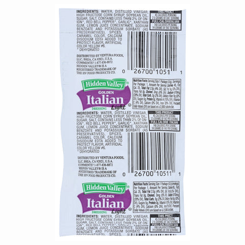 Dressing Italian Golden Light Single Serve Packet