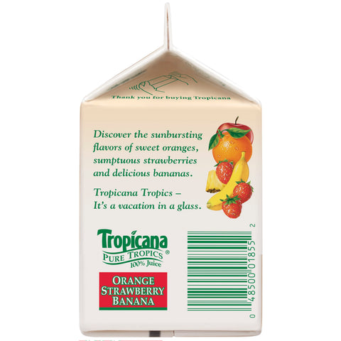 Tropicana JUICE ORANGE-STRAWBERRY-BANANA SINGLE SERVE CARTON