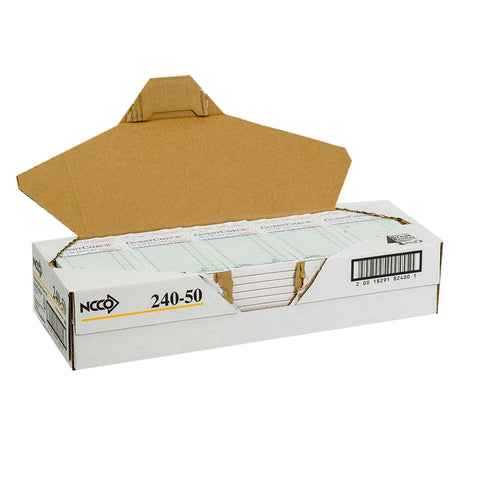 Guestcheck Paper - 1Part, White Bond/Blue, 15 Line, 3.5 X 6.75 Inch, 100 Checks Per Book -- 10000 Per Case.