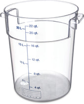 Carlisle CONTAINER FOOD STORAGE ROUND PLASTIC CLEAR 22 QT
