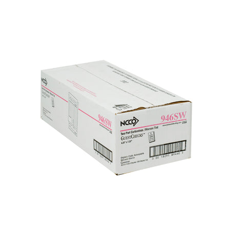 National Checking Company Carbonless Guest Check Board - 2 Part Maroon, 10 Line, 4.20 x 7.25 inch -- 2000 per case.