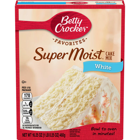 Betty Crocker Supermoist White Cake Mix, 16.25 Ounce -- 12 per case.