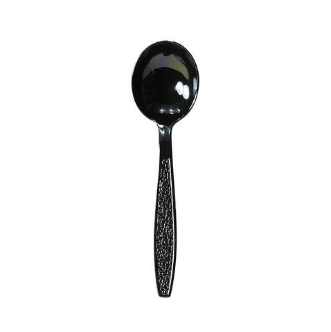 Solo® SPOON SOUP PLASTIC HEAVY WEIGHT BLACK
