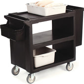 Carlisle SERVICE CART PLASTIC 3 SHELF BLACK 33X20