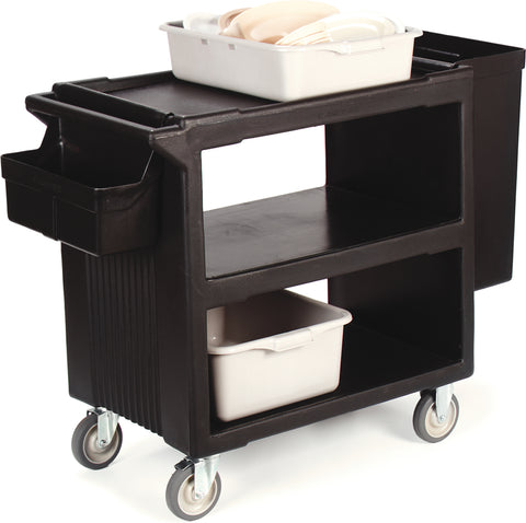 Carlisle SERVICE CART PLASTIC 3 SHELF BLACK 33X20