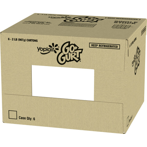 Yoplait Go Gurt Vanilla Strawberry 32 Ounce Cotton Candy Yogurt, 16 count per pack -- 6 per case.