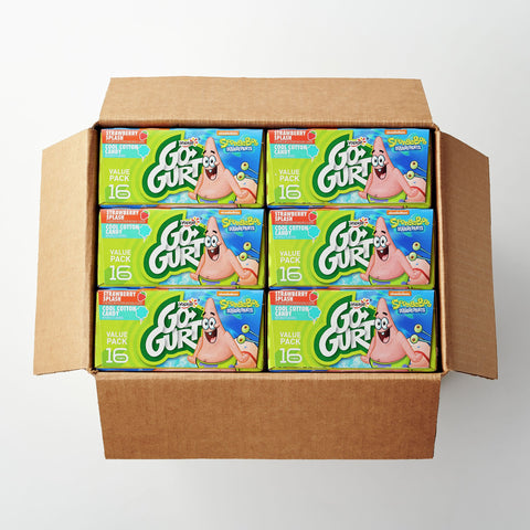 Yoplait Go Gurt Vanilla Strawberry 32 Ounce Cotton Candy Yogurt, 16 count per pack -- 6 per case.