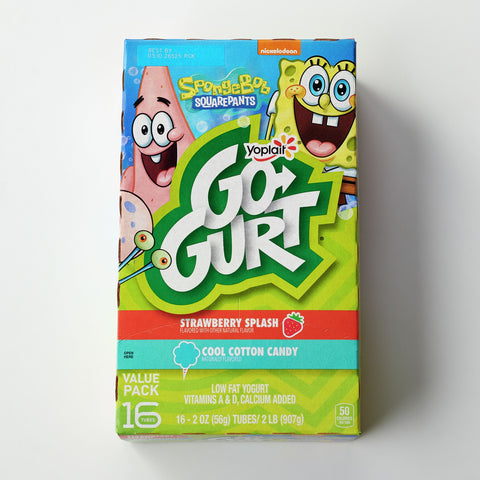 Yoplait Go Gurt Vanilla Strawberry 32 Ounce Cotton Candy Yogurt, 16 count per pack -- 6 per case.