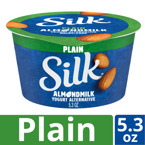 Silk Cultured Plain Almondmilk Yogurt Alternative, 5.3 Ounce -- 8 per case.