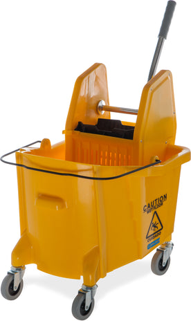 Flo-Pac® BUCKET MOP COMMERCIAL W/ DOWN-PRESS WRINGER YELLOW 35 QT