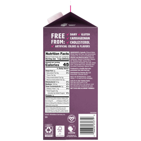 Silk MILK SUB OAT SUGAR-FREE ASEPTIC CARTON REF