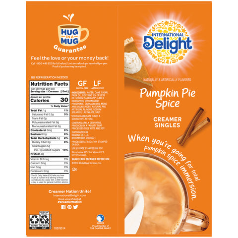 Creamer Liquid Pumpkin Pie Spice Seasonal Non-dairy Single Serve Cup