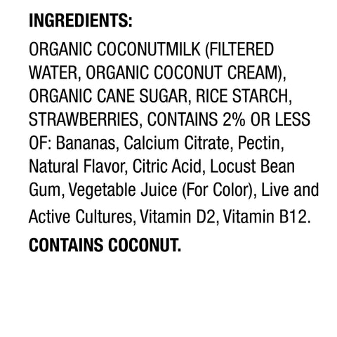 Yogurt Coconut Strawberry Banana Dairy Free Cultured Organic