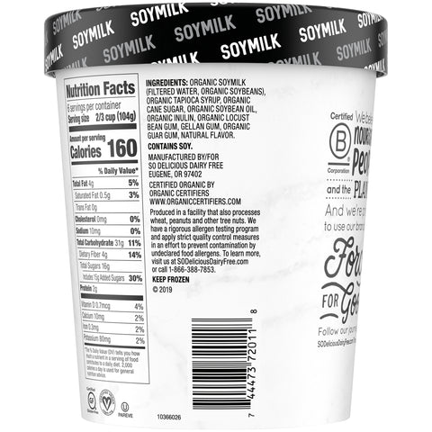So Delicious ICE CREAM NON-DAIRY VANILLA ORGANIC