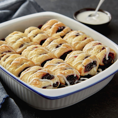 General Mills Pillsbury Blueberry-Sugared Puff Pastry Dough - Strudel Bites, 0.8 Ounce -- 320 per case.