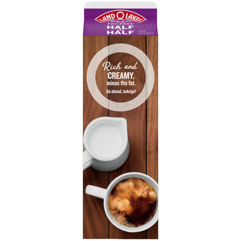 Land O Lakes Fat Free Half and Half Ultra Pasteurized Coffee, 32 Ounce -- 12 per case.