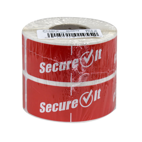 National Checking Secure It Red Permanent Label, 1 x 3 inch -- 2 rolls per case