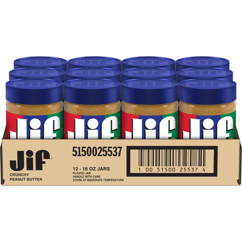 Jif Crunchy Peanut Butter, 16 Ounce -- 12 per case.