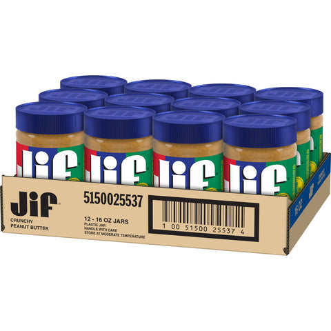 Jif Crunchy Peanut Butter, 16 Ounce -- 12 per case.