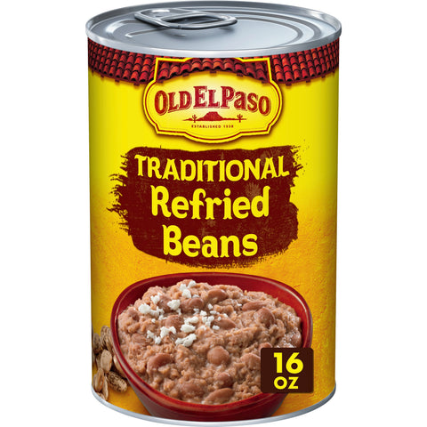 Old El Paso Traditional Refried Beans, 16 Ounce -- 24 per case.