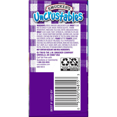 Sandwich Uncrustable Peanut Butter & Grape Jelly 2 Oz