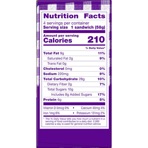 Sandwich Uncrustable Peanut Butter & Grape Jelly 2 Oz
