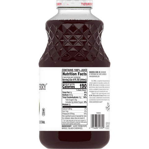 RW Knudsen JUICE CHERRY BLACK GLASS