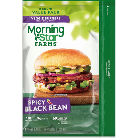 Morningstar Farms Spicy Black Bean Veggie Burgers, 18.9 Ounce -- 5 per case.