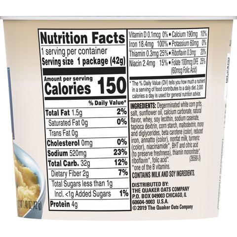 Quaker® CEREAL GRITS INSTANT EXPRESS BUTTER