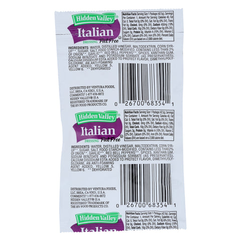 Hidden Valley® DRESSING ITALIAN GOLDEN FAT FREE SINGLE SERVE POUCH