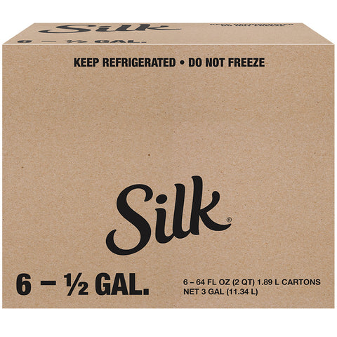 Silk Unsweetened Pure Vanilla Almond Milk, 0.5 Gallon -- 6 per case