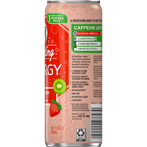 V8 Sparkling Strawberry Kiwi Energy Drink, 11.5 Fluid Ounce -- 12 per case