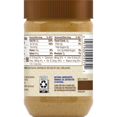 Jif Natural Crunchy Peanut Butter, 16 Ounce -- 12 per case.