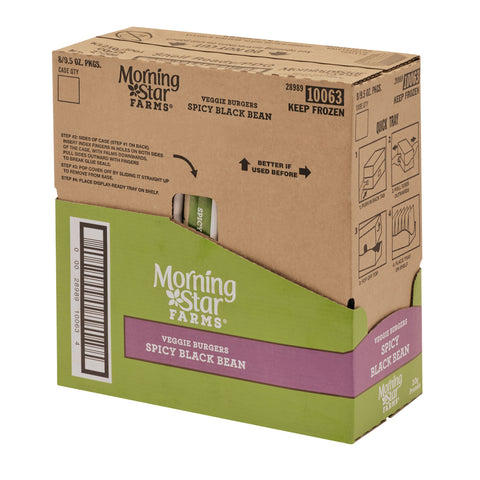 Morningstar Farms Spicy Black Bean Veggie Burgers, 9.5 Ounce -- 8 per case.