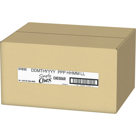 Simply Chex Cheddar Cereal Pieces, 0.92 Ounce -- 60 per case.