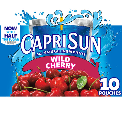 Capri Sun Wild Cherry Soft Juice Drink, 60 Fluid Ounce -- 4 per case.