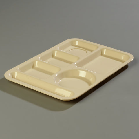 Carlisle TRAY SERVING LEFT-HAND 6-COMPARTMENT TAN 14X10