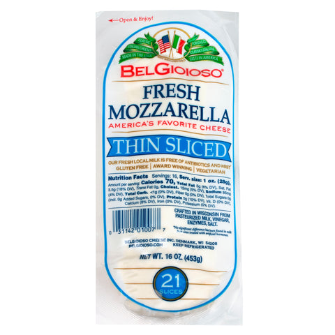 Belgioioso CHEESE MOZZARELLA FRESH THIN SLI