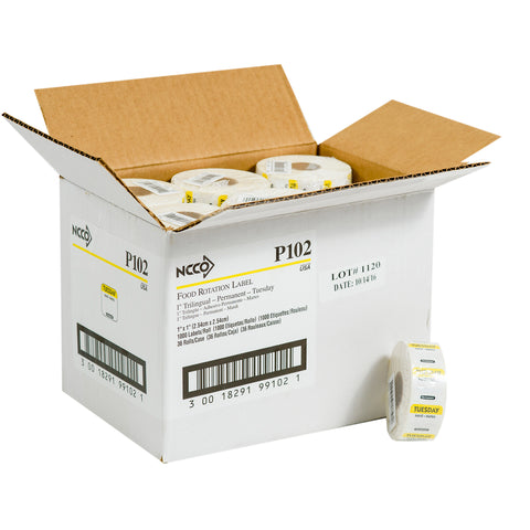 Label Food Rotation Trilingual Yellow Tuesday 1x1