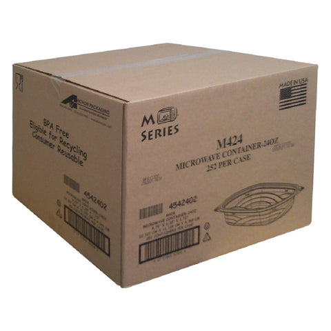 Anchor Packaging MicroRaves Wave Polypropylene Black Rectangular Container, 24 Ounce Capacity -- 252 per case