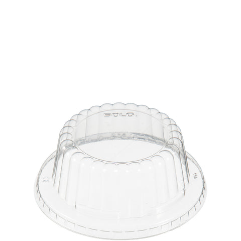 Solo Clear Polyethylene Terephthalate Flat Top Dome Lid Only -- 1000 per case